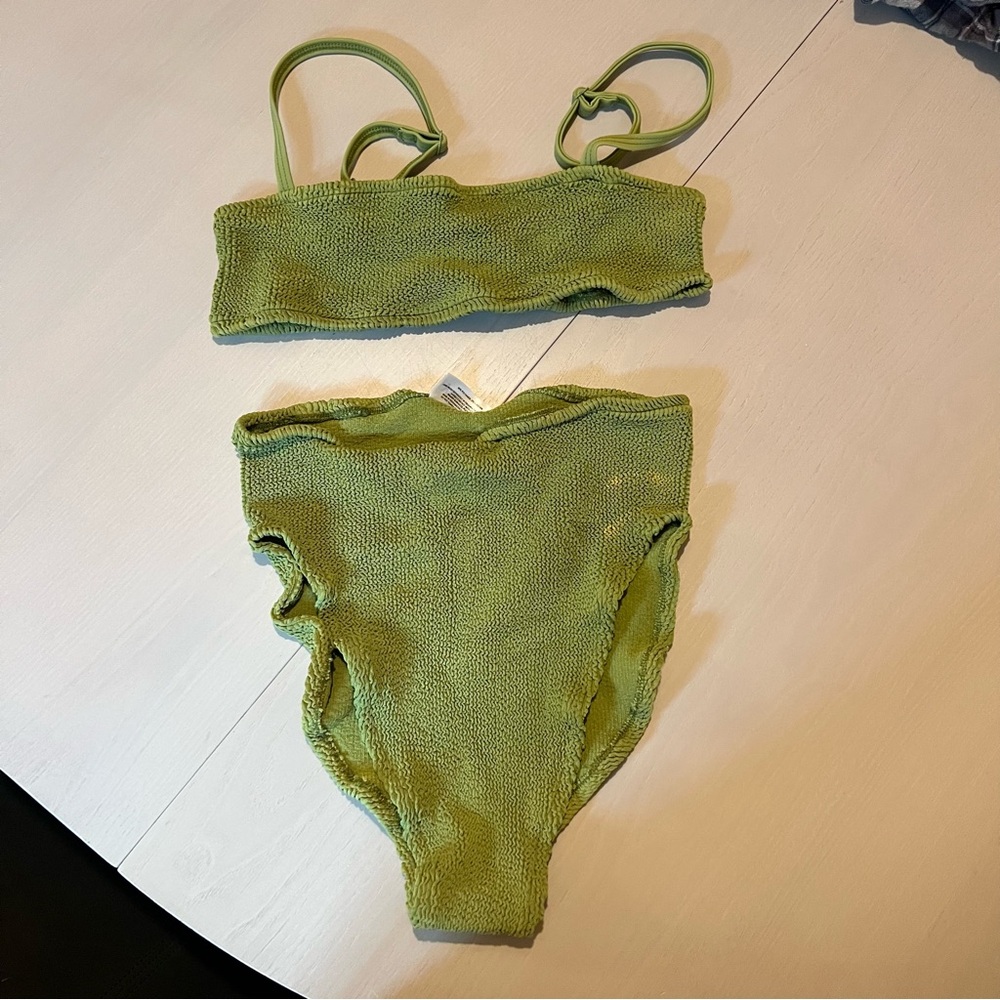 Youswim green bikini, slight discoloration, one size
